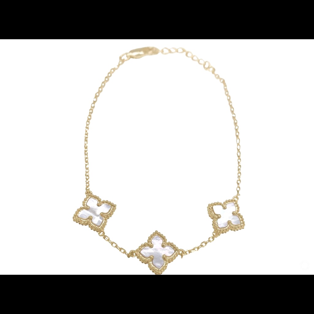 Beautiful Mother Of Pearl Bracket With 14 K Gold Over Sterling Silver 149$